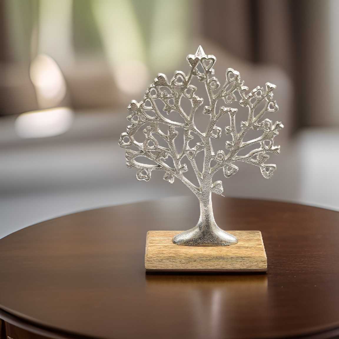 Arbre décoratif en aluminium et bois de manguier arbre de vie taille 1