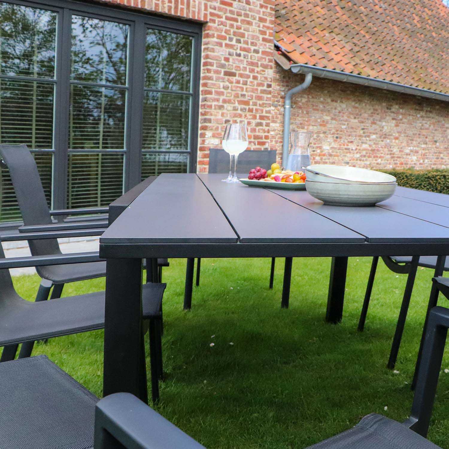 Salon De Jardin En Aluminium Et Hpl Star Table Et Fauteuils