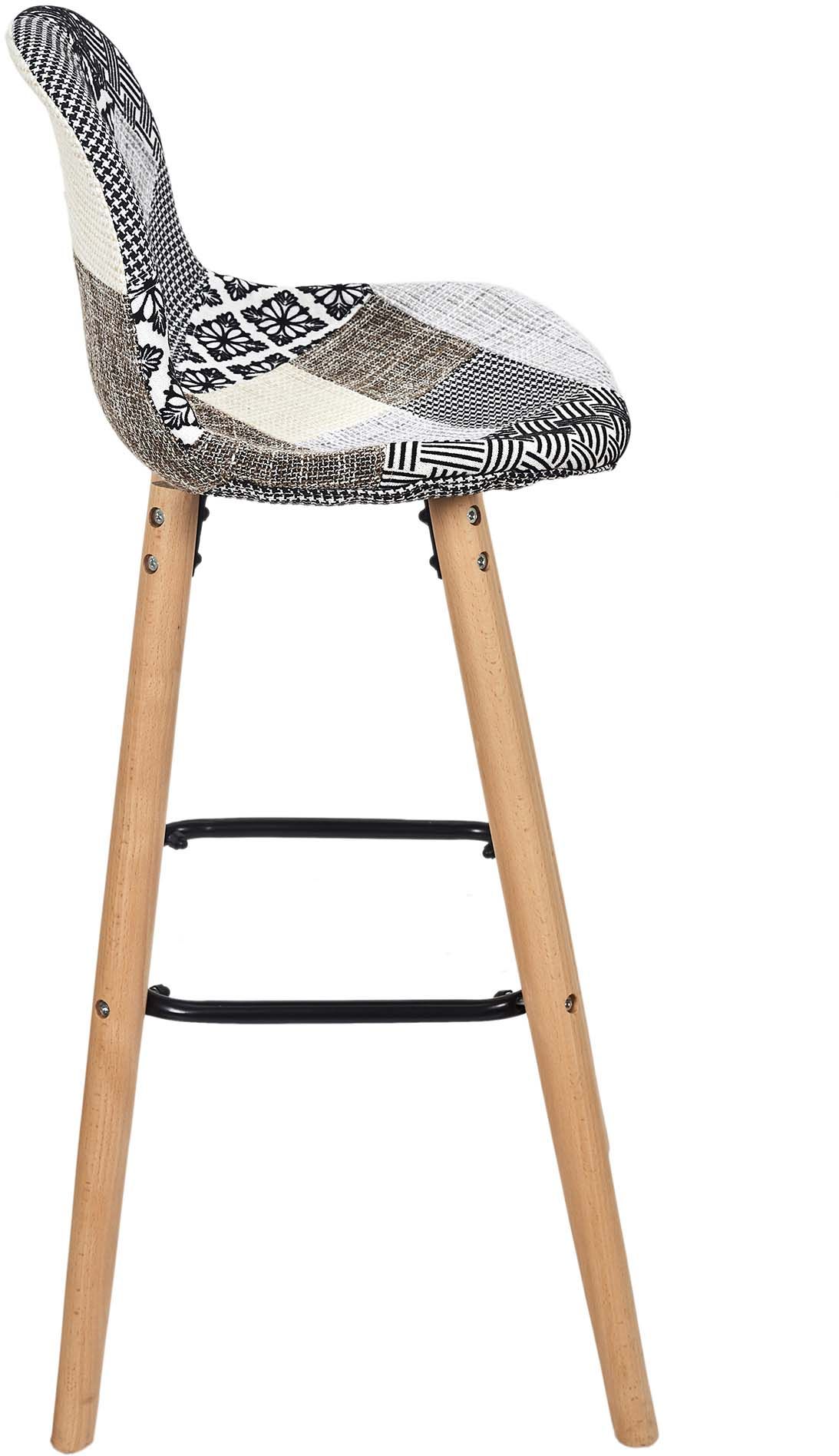 Tabouret De Bar Scandinave Patchwork Gris