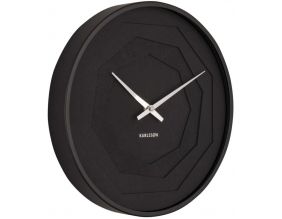 Horloge ronde en bois Origami 30 cm (Noir)