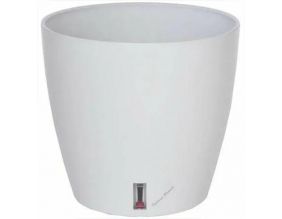 Pot en plastique rond avec réserve d'eau 25.5 cm Eva (Blanc)
