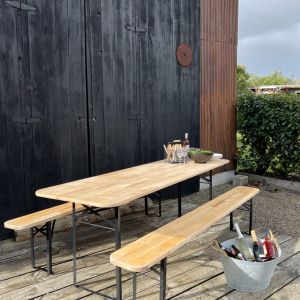 Ensemble table et banc de jardin Brasseur (Lot de 10)