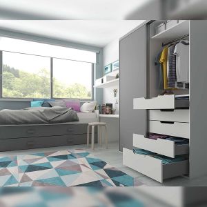 Kit tiroir anthracite meuble cuisine et salle de bain Concept (Pour tiroir de 50 x 13.5 cm)