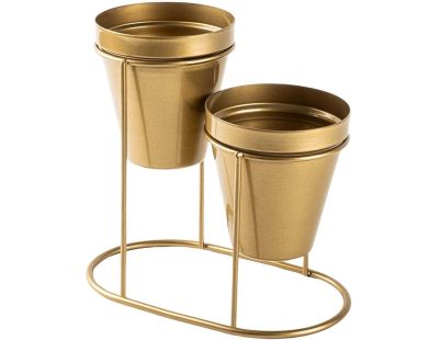 Cache-pots en métal 2 pots Decorative (Doré)
