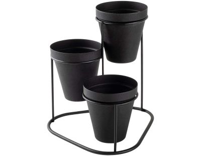 Cache-pots en métal 3 pots Decorative (Noir)
