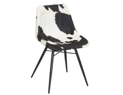 Chaise en peau de vache véritable (Noir et blanc)