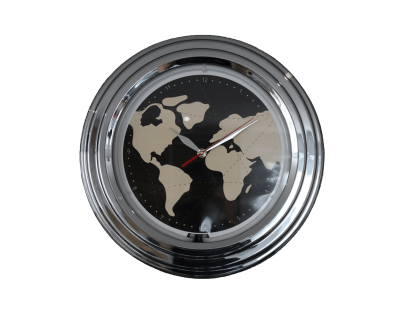 Horloge néon mappemonde 30 cm