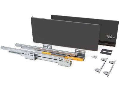 Kit tiroir anthracite meuble cuisine et salle de bain Concept (Pour tiroir de 50 x 10.5 cm)