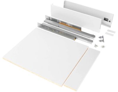 Kit tiroir blanc pour cuisine et salle de bain Vertex (Pour module de 45 cm - hauteur de 9.3 cm)
