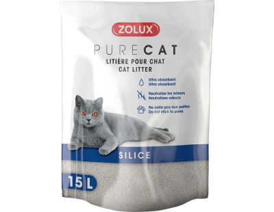 Litière silice nature Purecat (15 litres)