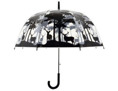 Parapluie transparent noir (Forêt)