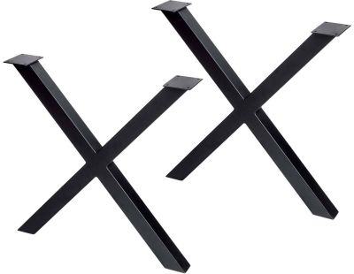 Pieds en acier pour table Cross (Noir)