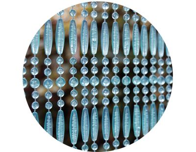 Rideau de porte en perles bleues et transparentes Frejus (90x210 cm)
