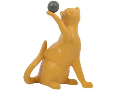 Statuette en céramique chat avec balle Shadow (Jaune)