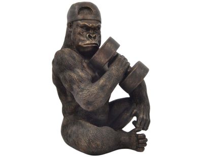 Statuette gorille avec haltères en polyrésine Sincity
