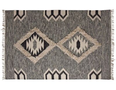 Tapis motif aztèque en coton (90 x 60 cm)