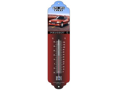 Thermomètre en métal Pub 28 x 6.5 cm (Peugeot 205 GTI)