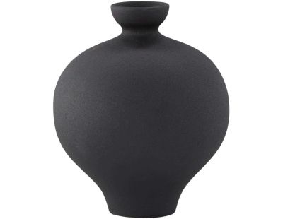Vase en grès Rellis 6x24 cm (Noir)
