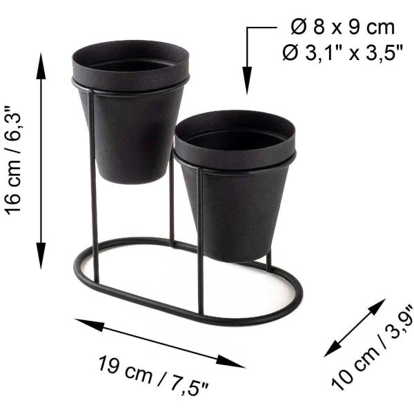 Cache-pots en métal 2 pots Decorative - ASI-0598