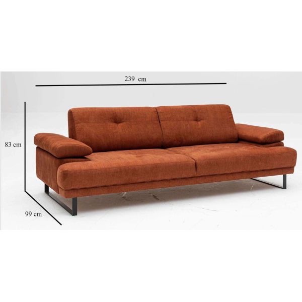 Canapé moderne en tissu orange Mustang - ASI-0564
