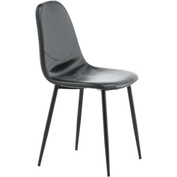 Chaise en acier et polyuréthane noir Polar (Lot de 2) - 5