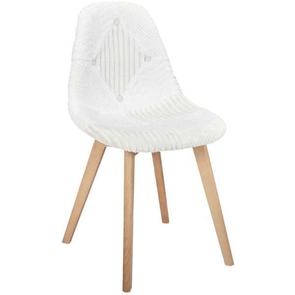 Chaise scandinave patchwork blanc