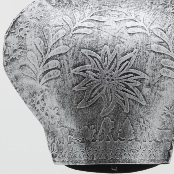 Cloche en métal argenté antique Edelweiss - AUBRY GASPARD