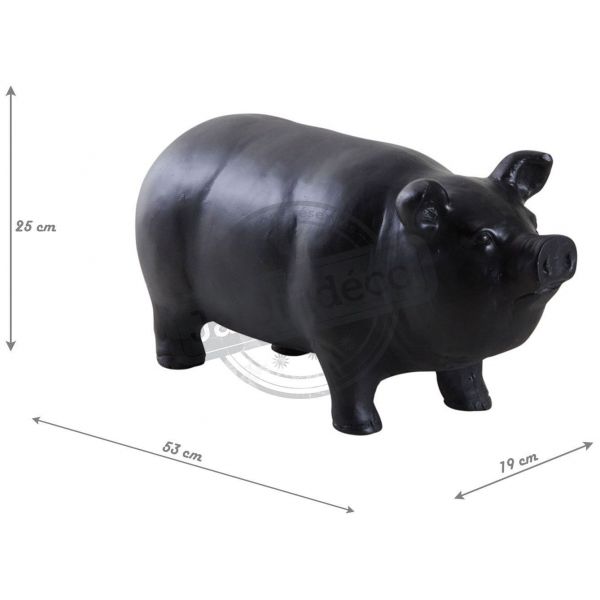 Cochon en résine noire - 69,90