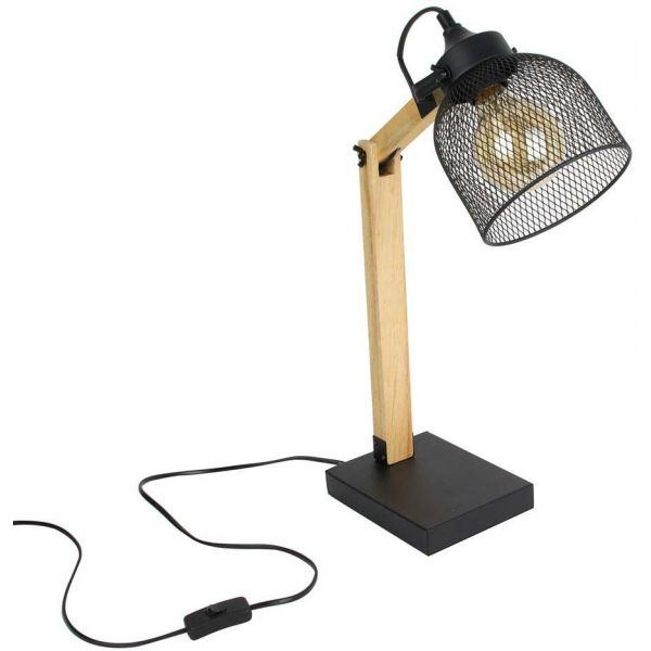 Lampe de bureau style industriel métal et bois - 29,90