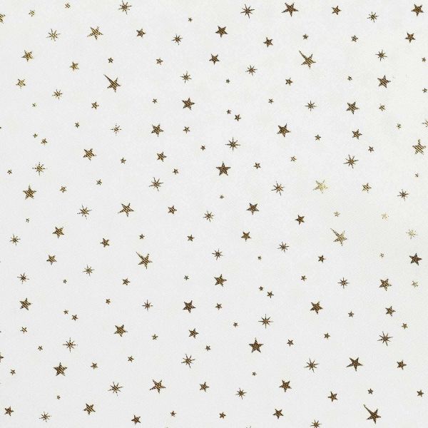 Nappe en polyester motif étoile dorée 140 x 250 cm - CMP-4164