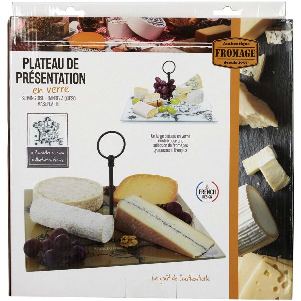 Plateau à fromages en verre Carte de France 30 cm - CMP-3032