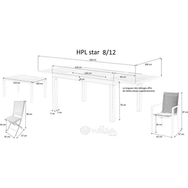 Salon De Jardin En Aluminium Et Hpl Star Table Fauteuils