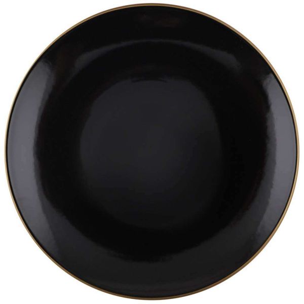 Service de table en céramique noir liseré doré Dinner 24 pièces - 129