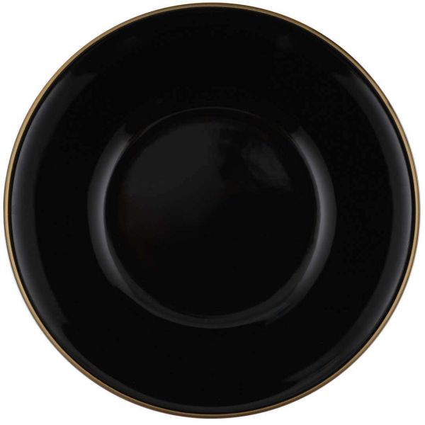 Service de table en céramique noir liseré doré Dinner 24 pièces - 5