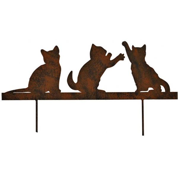 Silhouette  3 chatons en fer  25 x 18 cm