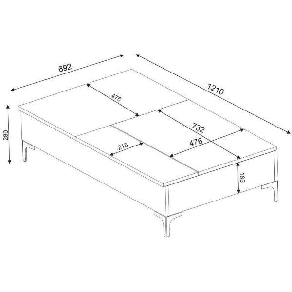 Table basse modulable en aggloméré Esinti - ASI-0410