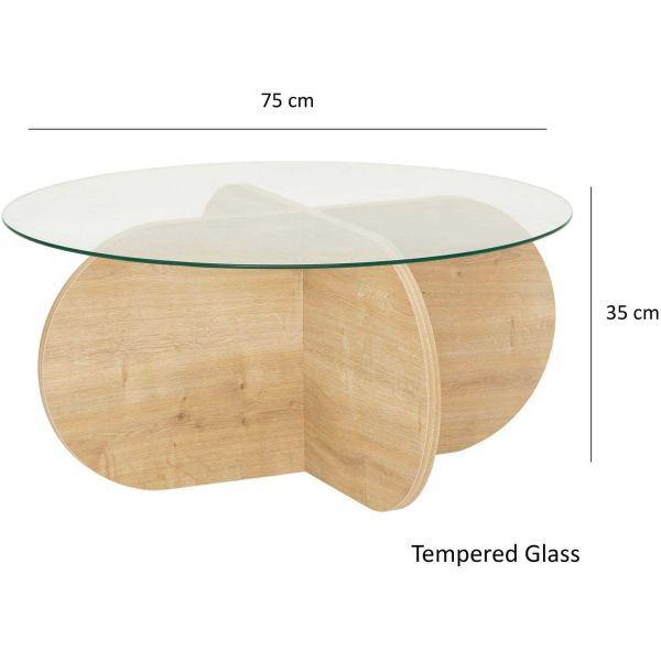 Table basse en verre et aggloméré Bubble - ASI-0676