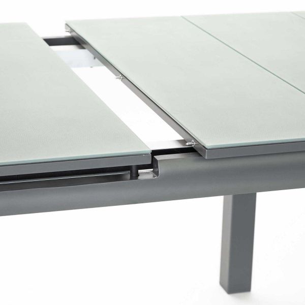 Table de jardin extensible en aluminium anthracite Milos - 6