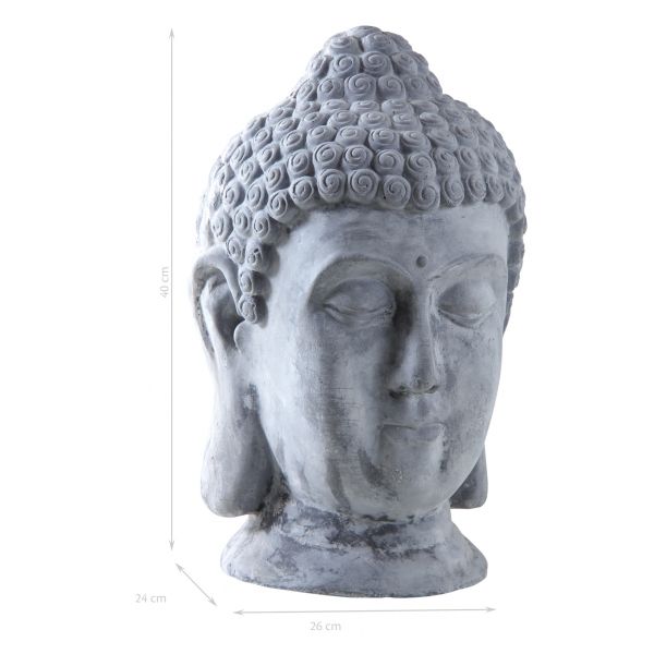 Tête de Bouddha fibre de ciment - AUB-3174