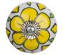 Boutons de porte fleur jaune en céramique (Lot de 2) - TRANQUILLO