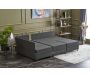 Canapé d'angle convertible en tissu anthracite Fly - 7