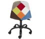 Chaise de bureau réglable en hauteur en tissu patchwork - 5