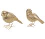 Oiseaux décoratifs dorés en polyrésine (Lot de 2)