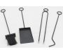 Porte-bûches + 4 accessoires de cheminée en métal noir - AUB-6070
