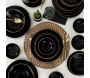 Service de table en céramique noir liseré doré Dinner 24 pièces - 8