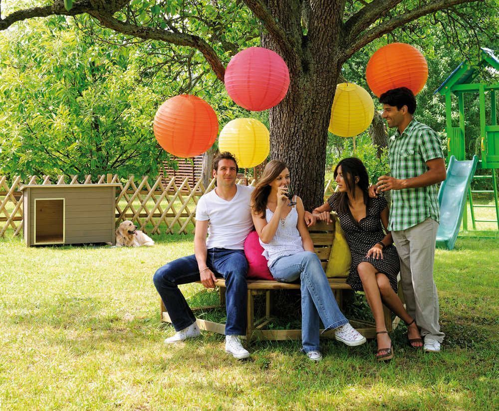 Banc en pin tour d'arbre