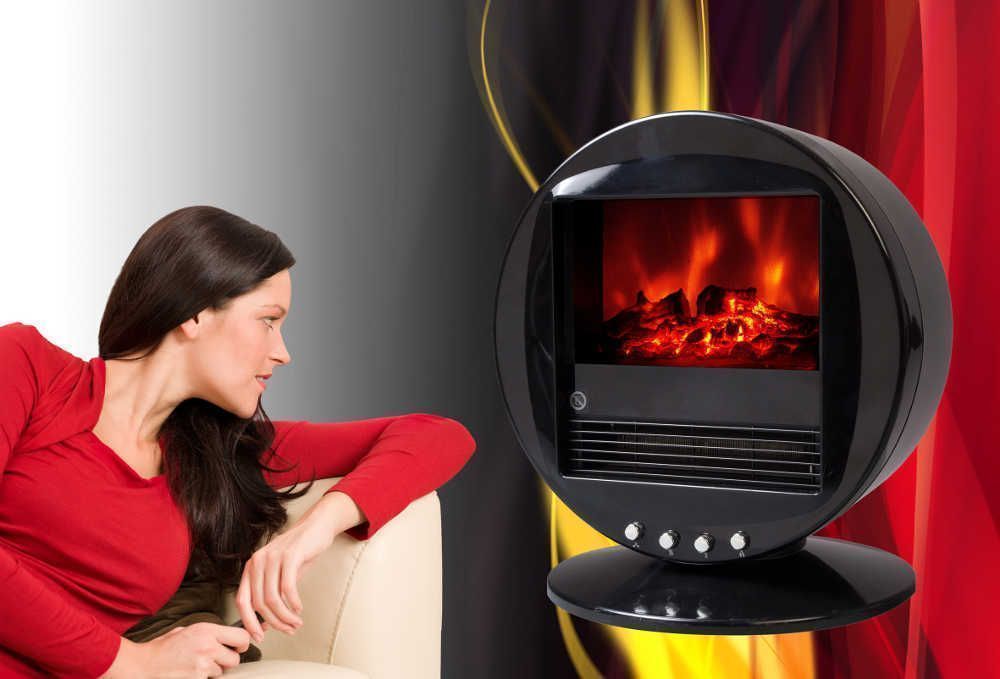 Chemin�e oscillante design fire bowl noire 40x30x38cm