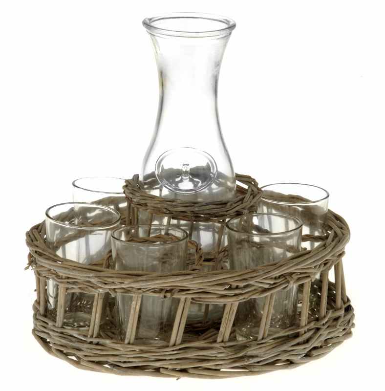 Set carafe 6 verres et plateau