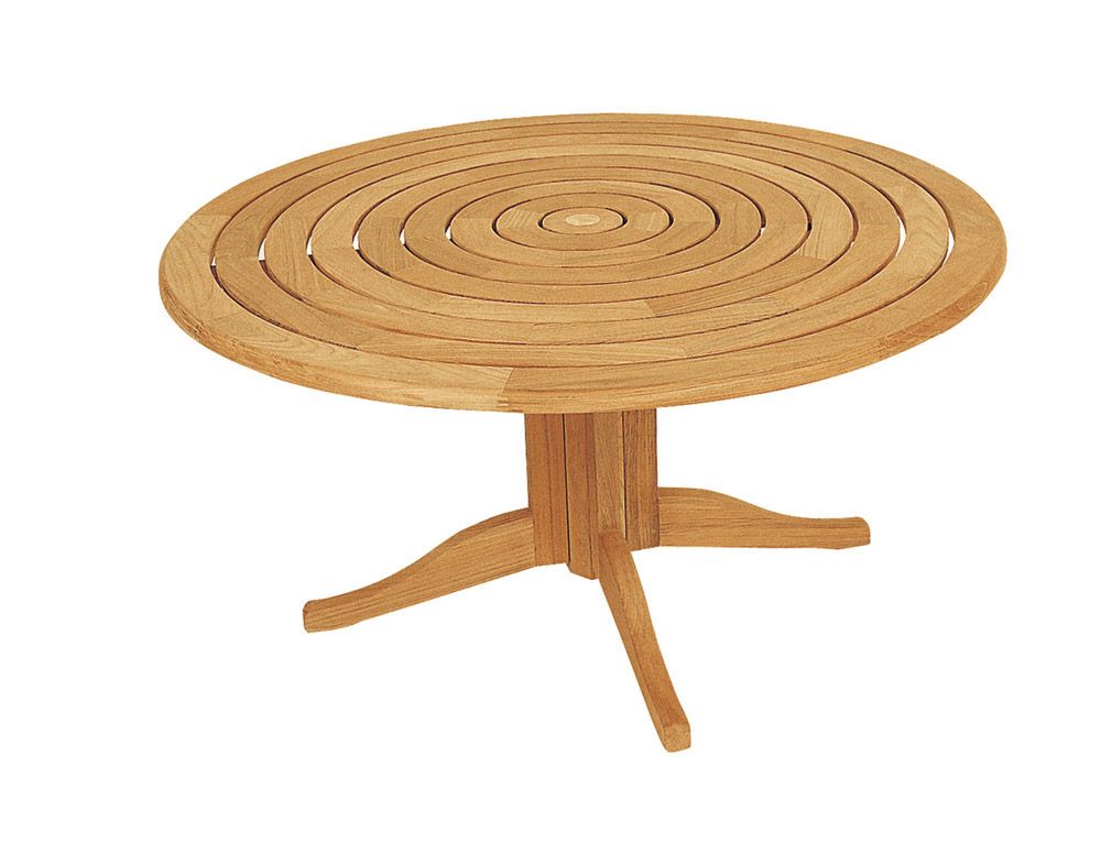 Table de jardin ronde en teck 145x73cm