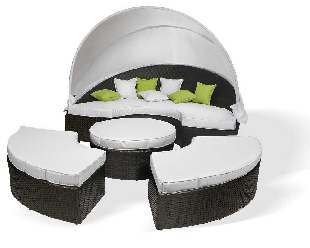 Salon de jardin cocooning en resine tressee